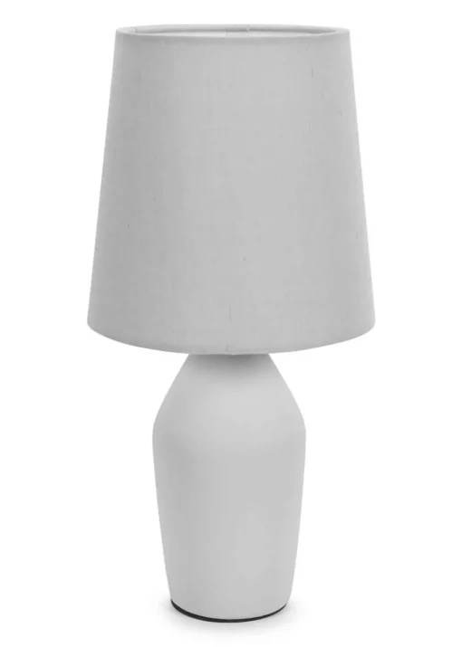 ValueLights Arlo Matte Grey Table Lamp with Grey Tapered Shade