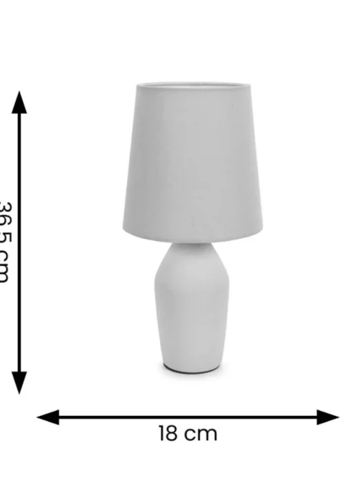 ValueLights Arlo Matte Grey Table Lamp with Grey Tapered Shade