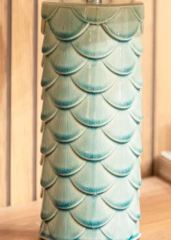 ValueLights Athena Blue Ceramic Table Lamp (42cm x 32cm x 32cm)