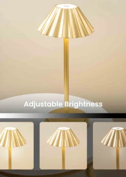 ValueLights Avery Dimmable Gold Table Lamp with Gold Shade Integrated LED