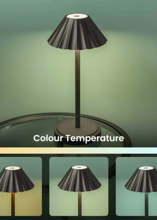 ValueLights Avery Dimmable Black Table Lamp with Black Shade Integrated LED
