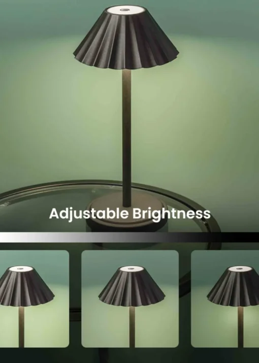 ValueLights Avery Dimmable Black Table Lamp with Black Shade Integrated LED