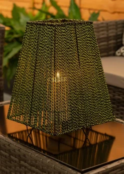ValueLights Battery Operated Outdoor Green Lantern With Integrated LED's (33.5cm x 25cm x 25cm)