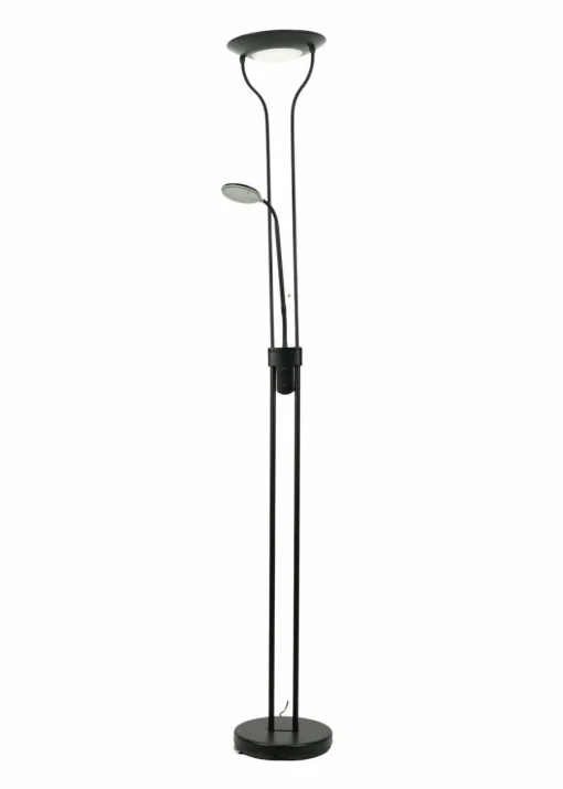 ValueLights Beata Dimmable Matte Black Floor Lamp (180cm x 25cm x 46cm)