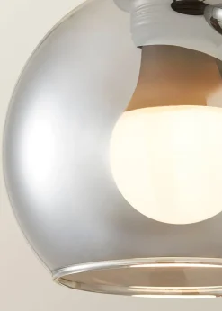 ValueLights Bellamy Smoked Glass Globe 3 Drop Cluster Matte Black Ceiling Pendant Light
