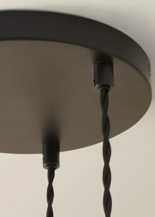 ValueLights Bellamy Smoked Glass Globe 3 Drop Cluster Matte Black Ceiling Pendant Light
