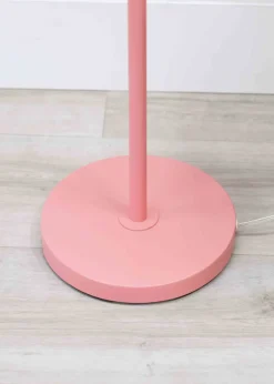 ValueLights Bibi Gloss Pink Floor Lamp with Pink Tapered Shade
