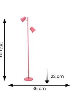 ValueLights Bibi Gloss Pink Floor Lamp with Pink Tapered Shade