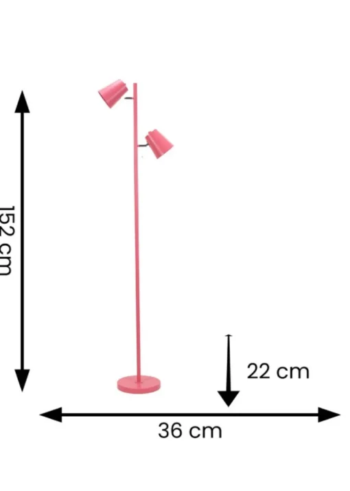 ValueLights Bibi Gloss Pink Floor Lamp with Pink Tapered Shade