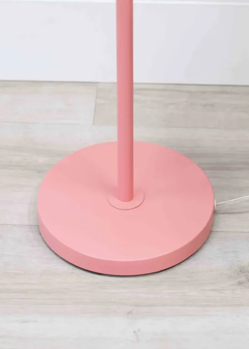 ValueLights Bibi Gloss Pink Floor Lamp with Pink Tapered Shade
