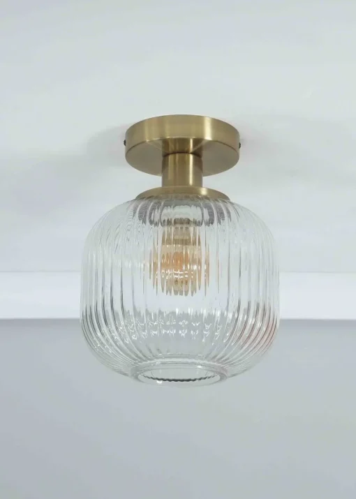 ValueLights Calpe Gold Wall Light with White Oval Shade