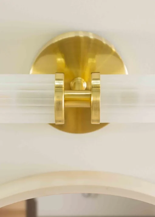 ValueLights Canya Matte Gold Wall Light with Clear Drum Shade