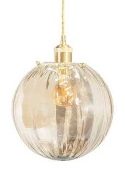 ValueLights Chessy Glass Amber Gold Globe Ceiling Pendant Shade