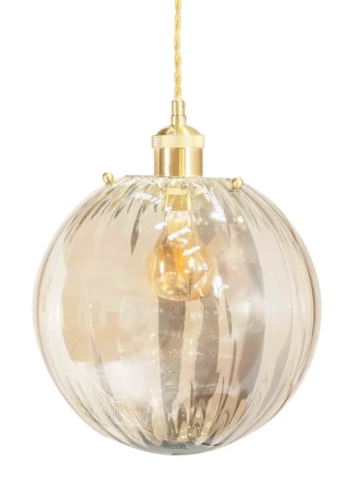 ValueLights Chessy Glass Amber Gold Globe Ceiling Pendant Shade