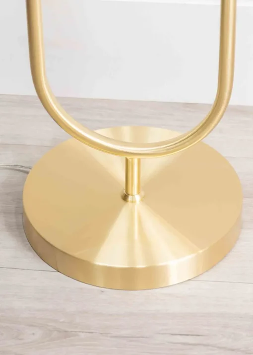 ValueLights Chessy  Gold Floor Lamp with Globe Shade (153cm x 32cm x 23cm)