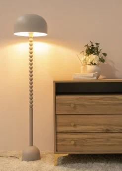 ValueLights Clement Grey Floor Lamp (145cm x 33cm)