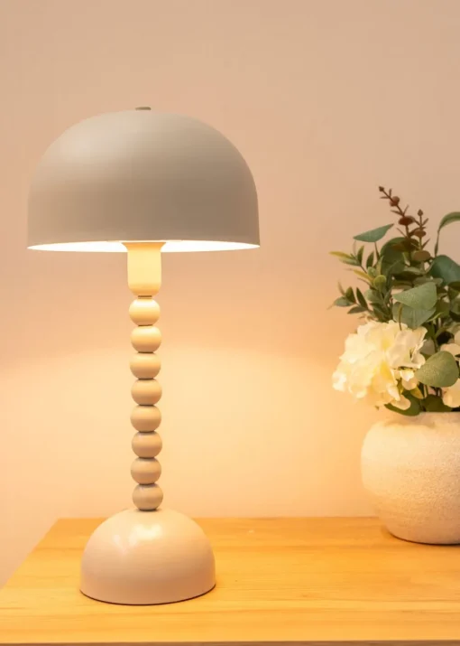 ValueLights Clement Grey Table Lamp (46cm x 22cm x 22cm)