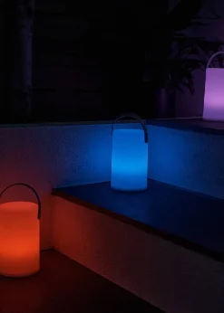 ValueLights Daomu IP44 Colour Changing Rechargeable Lantern Table Lamp Light