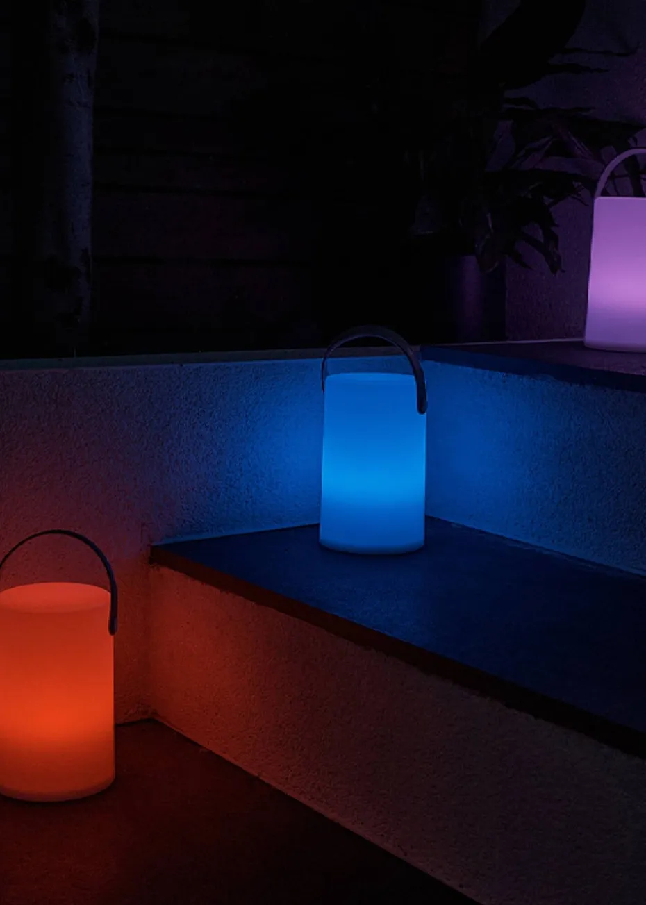 ValueLights Daomu IP44 Colour Changing Rechargeable Lantern Table Lamp Light