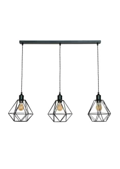 ValueLights Diablo Geometric Shade 3 Drop Diner Bar Ceiling Pendant Light