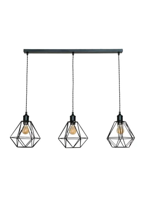 ValueLights Diablo Geometric Shade 3 Drop Diner Bar Ceiling Pendant Light