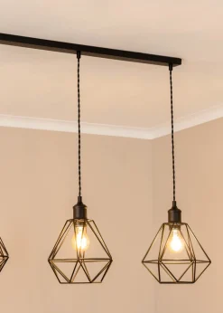ValueLights Diablo Geometric Shade 3 Drop Diner Bar Ceiling Pendant Light