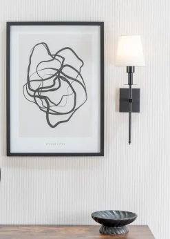 ValueLights Dimmable Black Wall Light with Cream Shade Integrated LED