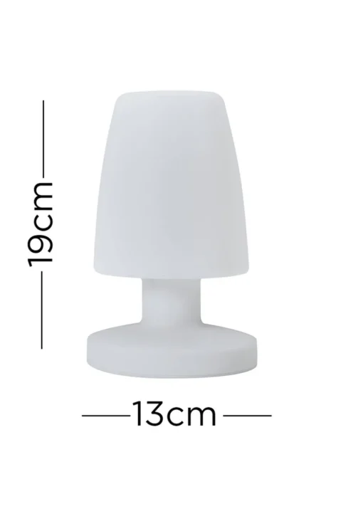 ValueLights Doji IP44 Colour Changing Rechargeable Mushroom Table Lamp Light