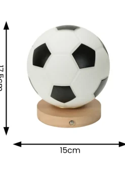 ValueLights Dougie Rechargable LED Dimmable Football Table Lamp (17.5cm x 15cm x 15cm)