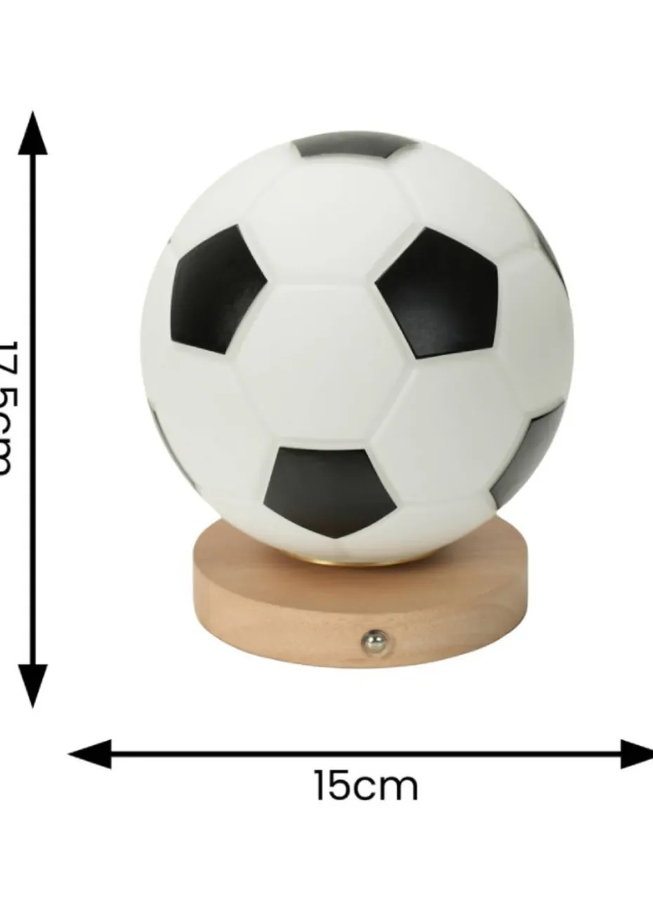ValueLights Dougie Rechargable LED Dimmable Football Table Lamp (17.5cm x 15cm x 15cm)