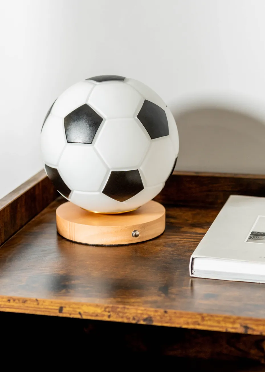 ValueLights Dougie Rechargable LED Dimmable Football Table Lamp (17.5cm x 15cm x 15cm)