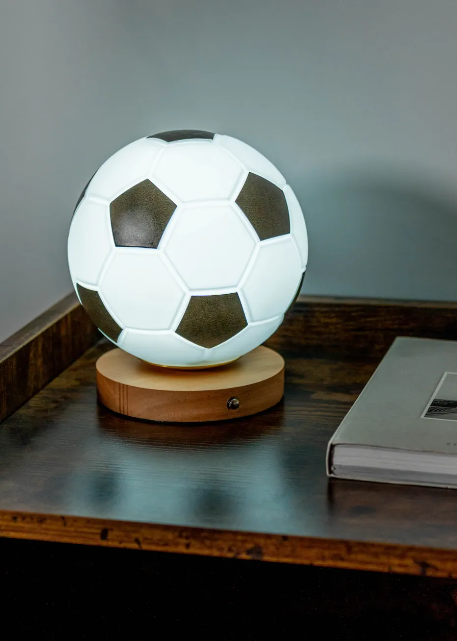 ValueLights Dougie Rechargable LED Dimmable Football Table Lamp (17.5cm x 15cm x 15cm)