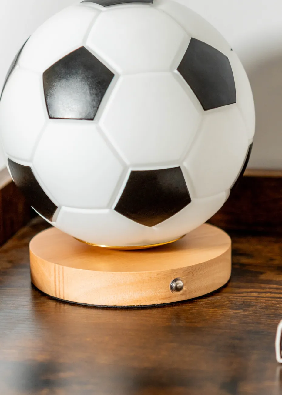 ValueLights Dougie Rechargable LED Dimmable Football Table Lamp (17.5cm x 15cm x 15cm)