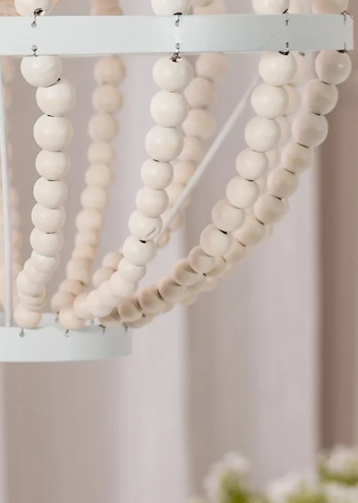 ValueLights Elodie Beaded Easy Fit Chandelier Shade (36.5cm x 30cm x 30cm)