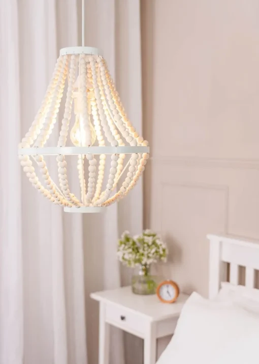 ValueLights Elodie Beaded Easy Fit Chandelier Shade (36.5cm x 30cm x 30cm)