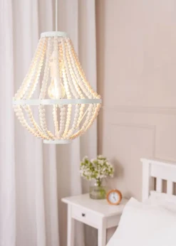 ValueLights Elodie Beaded Easy Fit Chandelier Shade (36.5cm x 30cm x 30cm)