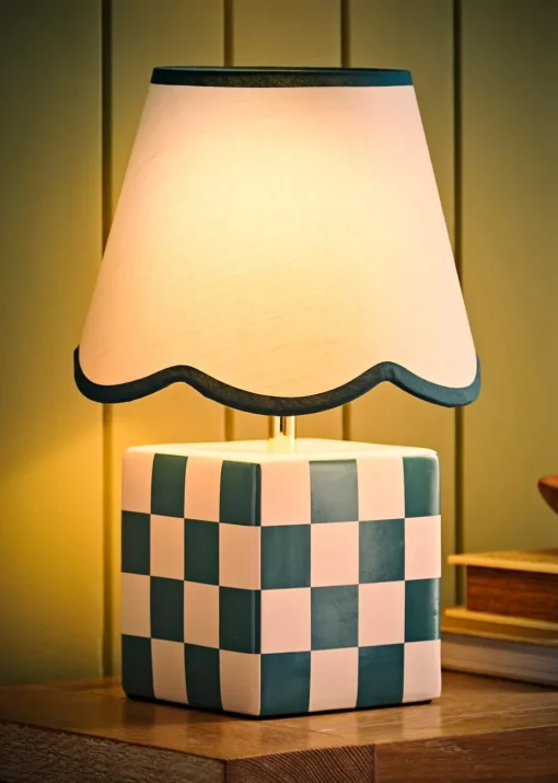 ValueLights Evie Gloss Green Table Lamp with Cream Tapered Shade