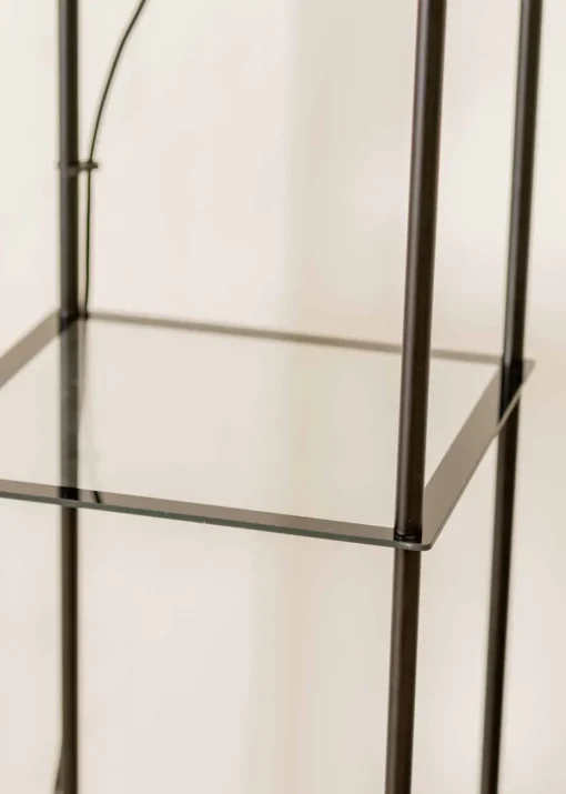 ValueLights Gobie  Black Floor Lamp with Clear Drum Shade (169cm x 30cm x 30cm)