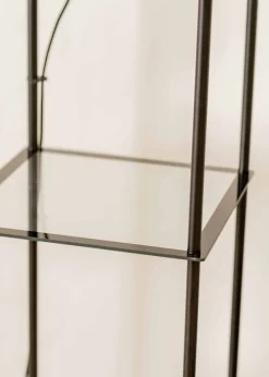 ValueLights Gobie  Black Floor Lamp with Clear Drum Shade (169cm x 30cm x 30cm)