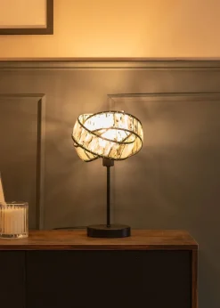 ValueLights Grey Hudson Tortoise Metal Table Lamp (35.5cm x 21cm x 21cm)