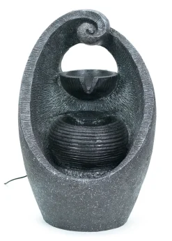 ValueLights Grey Swirl Design Solar Water Fountain (40cm x 17cm x 25cm)