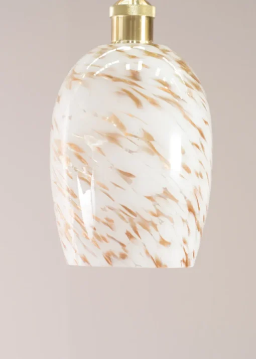 ValueLights India Glass Marble Effect White Dome Ceiling Pendant Shade