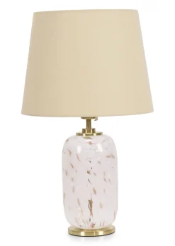 ValueLights India Painted White Table Lamp with Medium Tapered Shade