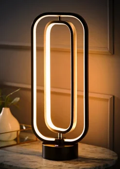 ValueLights Infinity Matte Black LED Table Lamp