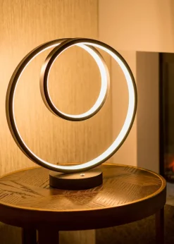 ValueLights Infinity Matt Black Loop Integrated LED Table Lamp (32cm x 30cm x 12cm)