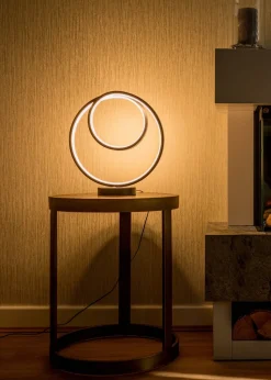 ValueLights Infinity Matt Black Loop Integrated LED Table Lamp (32cm x 30cm x 12cm)