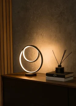 ValueLights Infinity Matt Black Loop Integrated LED Table Lamp (32cm x 30cm x 12cm)