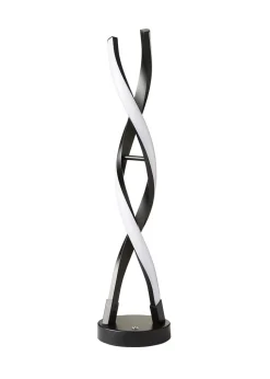 ValueLights Infinity Matt Black Double Twist Integrated LED Table Lamp (48cm x 12cm x 12cm)