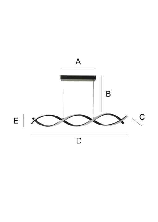ValueLights Infinity Matt Black Double Twist LED Ceiling Light (100cm x 97cm x 11cm)