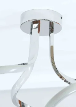 ValueLights Infinity Silver Flush Light with White Shade Integrated LED (38cm x 35cm x 34.5cm)